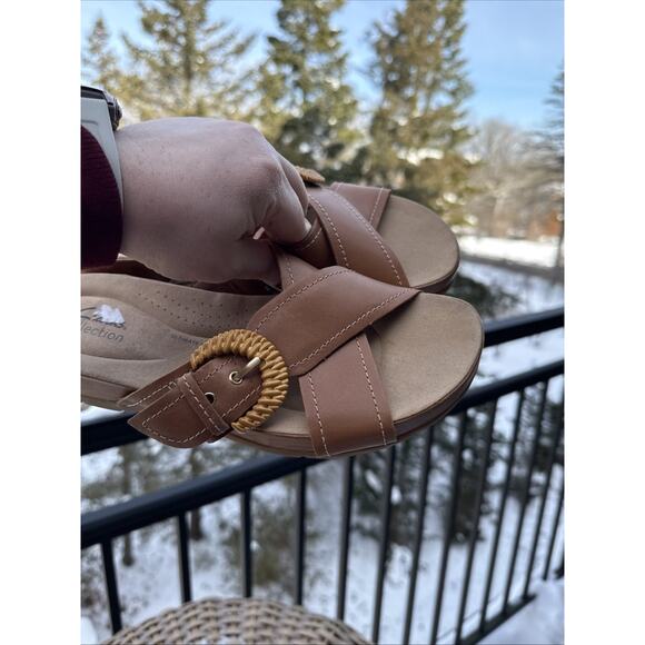 Clarks Reileigh Slide Sandal Women’s US 8.5 EU 39.5 Tan Light Brown Comfort - Picture 10 of 11
